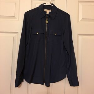 Michael kors navy blouse NWT